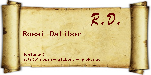 Rossi Dalibor névjegykártya